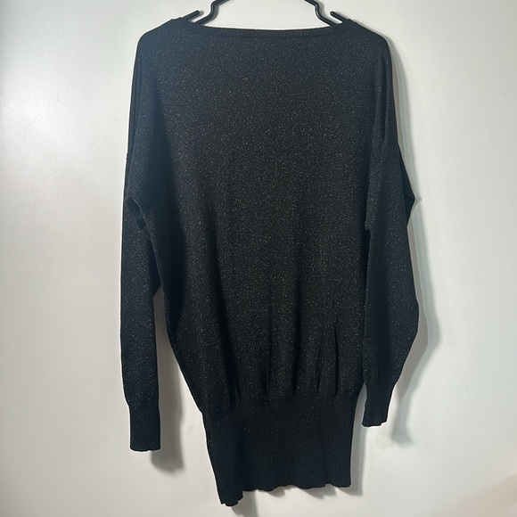 JACOB SEQUINNED GLITTERY KNIT SWEATER V NECK BLACK INSIZE M/L - Picture 9 of 9